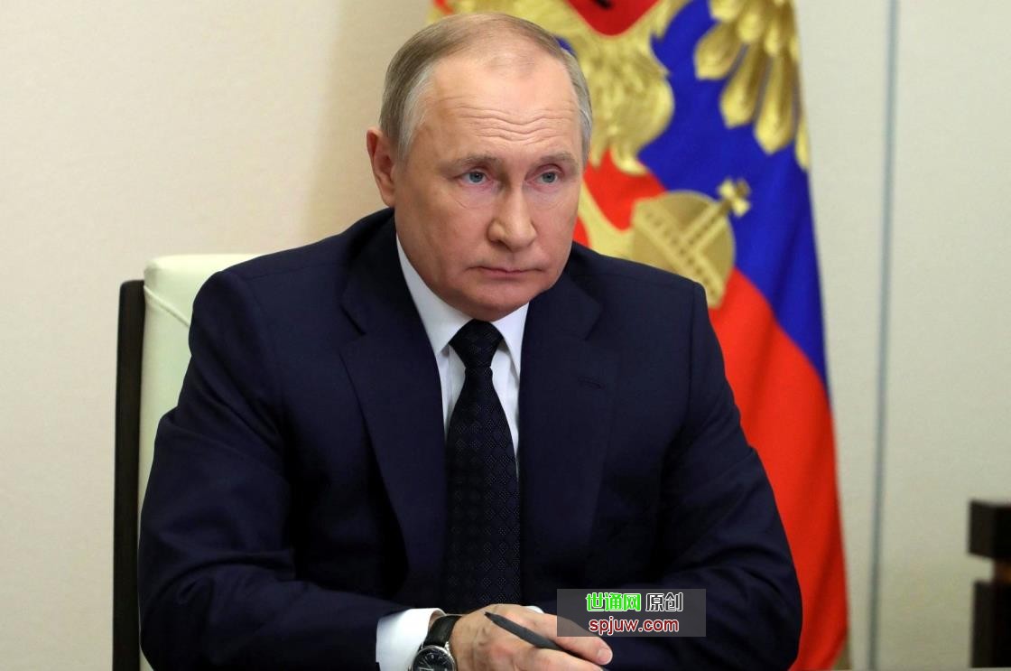 Russian President Vladimir Putin attends a meeting with government members via a video l<em></em>ink at the Novo-Ogaryovo state residence outside Moscow, Russia, March 23, 2022. (Reuters Photo)