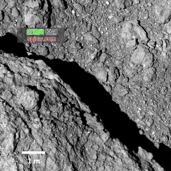 Hayabusa 2's Optical Navigation Camera-T captured this image of Ryugu from an altitude of a<em></em>bout 64m. The image was taken on September 21, 2018, at around 13:04 JST. This is the highest resolution photograph obtained of the surface of Ryugu. Credit: JAXA