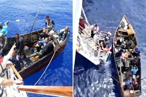嘉年华游轮在美国海域从一艘摇摇晃晃的木船上救出了27名古巴移民
